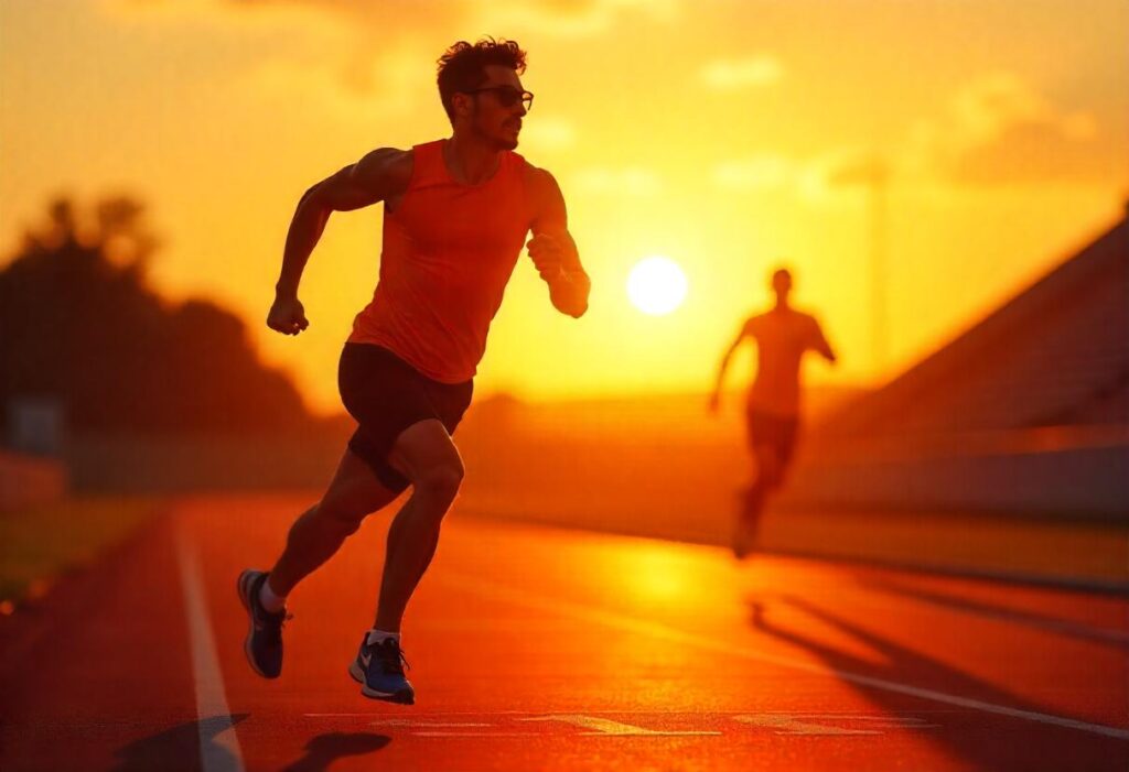 athlete running after taking performance-enhancing drug